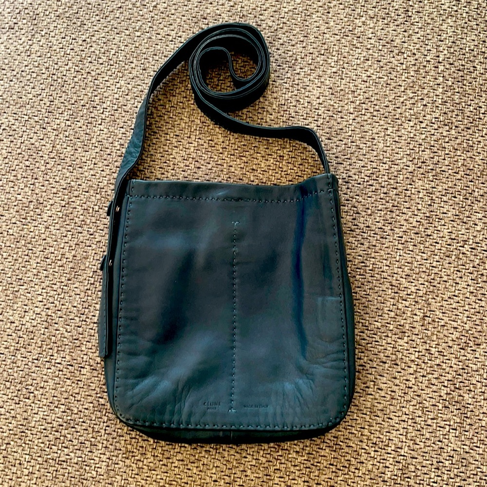 Celine Croissant Pouch Petrol Lambskin Leather Shoulder Bag